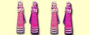 decorative textile dolls india, hand crafted figures india, indian textile crafts, textile embellished dolls