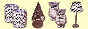 coloured glass decoratives, glass handicrafts exporters india, designer glass jars, crystal glass art wares
