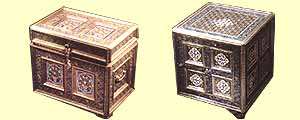 decorative silver boxes, embossed brass box, hand painted brass artwares, gold polished jewellery box india