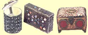 exporters of antique brass boxes, engraved metal boxes, inlaid decorative boxes, handpainted boxes india